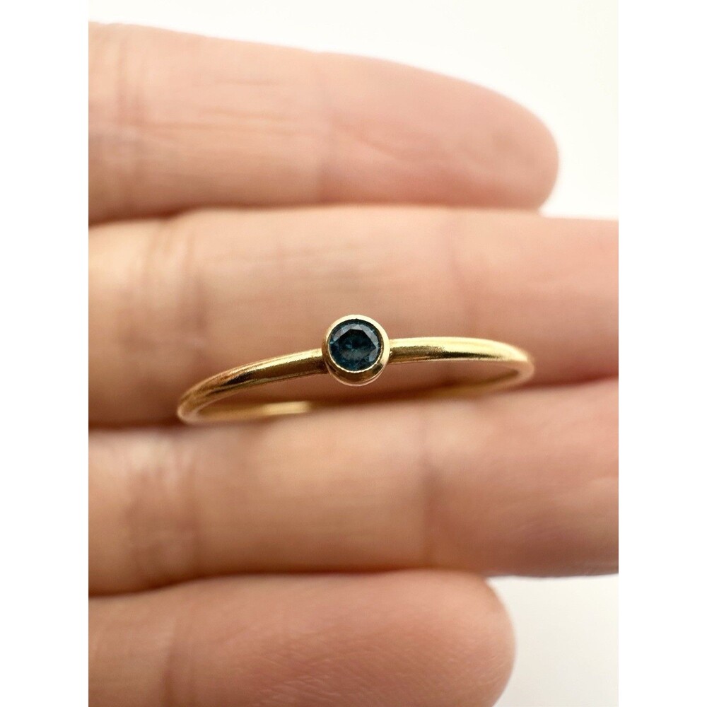 14k Gold Filled Dainty Stackable Ring Size 8 Blue